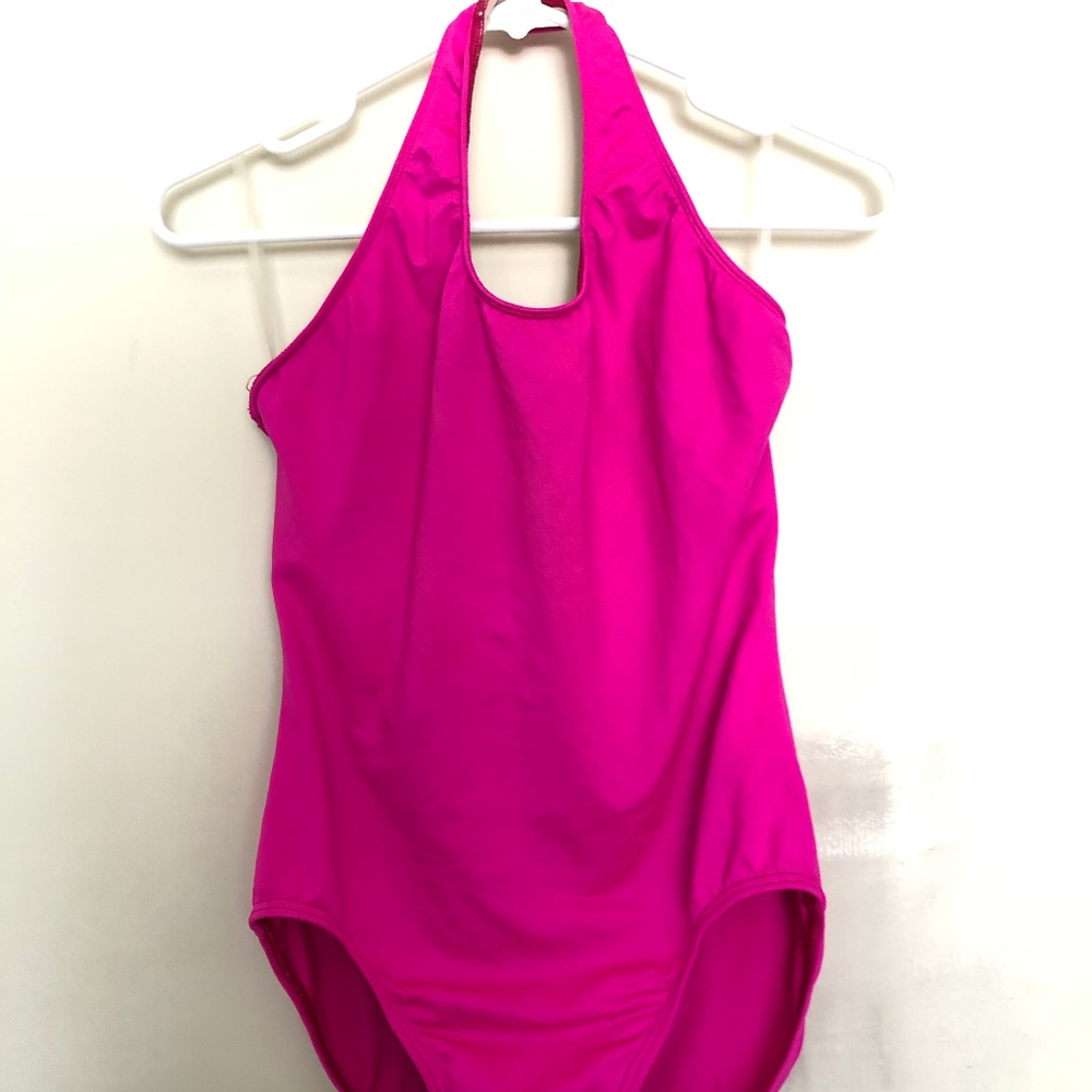 GUC Motionwear Pullover Halter Leotard Fuchsia XL